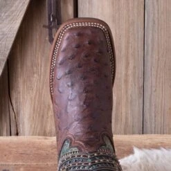 Corral Brown Full Quill Ostrich Boots -Western Cowboy Equipment Shop A4059 toe
