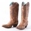 Corral Sand Overlay Embroidery And Studs Boots -Western Cowboy Equipment Shop A4078
