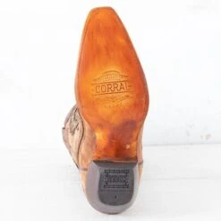 Corral Sand Overlay Embroidery And Studs Boots -Western Cowboy Equipment Shop A4078 sole