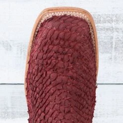 Corral Ladies' Red Floral Pirarucu Boots -Western Cowboy Equipment Shop A4254 toe