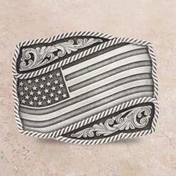 Montana Silversmiths Waving Flag Attitude Buckle