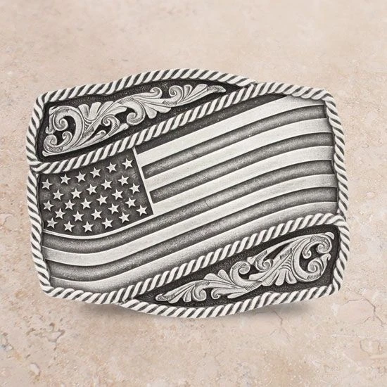 Montana Silversmiths Waving Flag Attitude Buckle 3 Montana Silversmiths Waving Flag Attitude Buckle