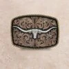 Montana Attitude Texas Longhorn Buckle -Western Cowboy Equipment Shop A711