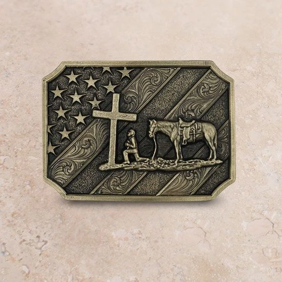 Montana Silversmiths Patriot Christian Cowboy Attitude Buckle 3 Montana Silversmiths Patriot Christian Cowboy Attitude Buckle