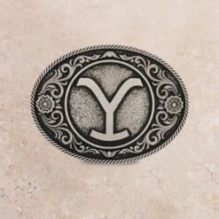 Montana Silversmiths Yellowstone Y Floral Attitude Buckle