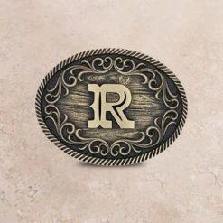 Montana Silversmiths Filigree Initial Attitude Buckle -Western Cowboy Equipment Shop A915 R