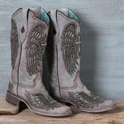 Corral Turquoise Cross And Wing Boots