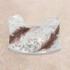 Montana Silversmiths Heavenly Whispers Feather Cuff Bracelet -Western Cowboy Equipment Shop BC4341RG