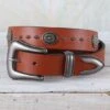 Wrangler Brown Concho Belt -Western Cowboy Equipment Shop BE49002