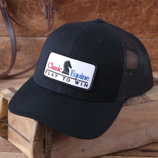 Classic Equine Embroidered Patch Black Ball Cap 3 Classic Equine Embroidered Patch Black Ball Cap