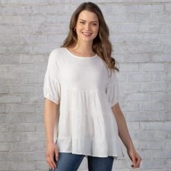 Country Grace Flowy White Top -Western Cowboy Equipment Shop CG010423 alt2