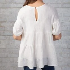 Country Grace Flowy White Top -Western Cowboy Equipment Shop CG010423 alt3