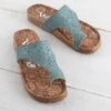 Country Grace Turquoise Daisy Sandal -Western Cowboy Equipment Shop CG0272TQ A