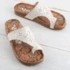 Country Grace Cream Daisy Sandals 2 Country Grace Cream Daisy Sandals -Western Cowboy Equipment Shop CG0272 A
