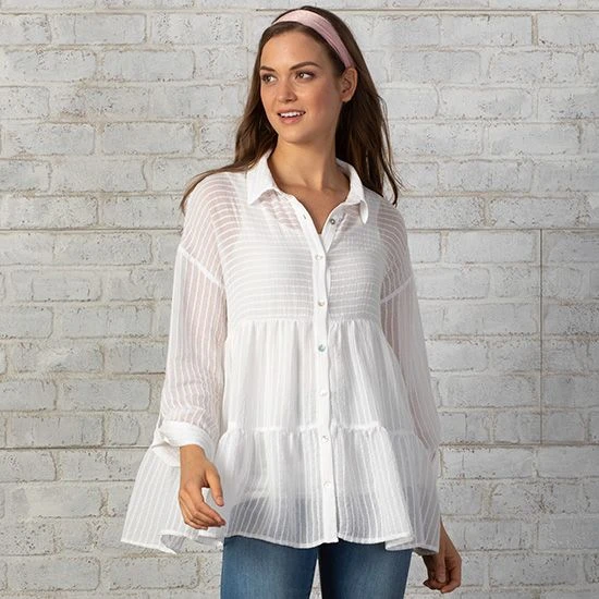 Country Grace White Tiered Top 3 Country Grace White Tiered Top