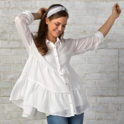 Country Grace White Tiered Top 9 Country Grace White Tiered Top -Western Cowboy Equipment Shop CG09233 alt1