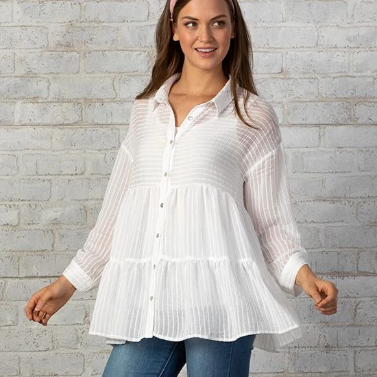 Country Grace White Tiered Top 5 Country Grace White Tiered Top - Image 3