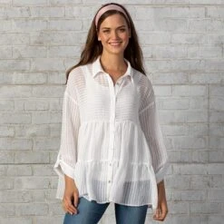 Country Grace White Tiered Top 13 Country Grace White Tiered Top -Western Cowboy Equipment Shop CG09233 alt5