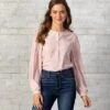 Country Grace Pleated Pink Top -Western Cowboy Equipment Shop CG09234