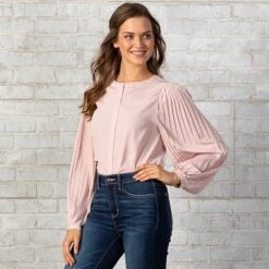 Country Grace Pleated Pink Top -Western Cowboy Equipment Shop CG09234 alt2
