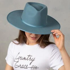 Country Grace Billie Powder Blue Fedora