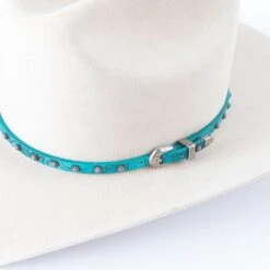 Turquoise Tooled Leather Hatband