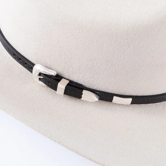 Black Leather Hatband With Conchos 4 Black Leather Hatband With Conchos - Image 2