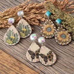 Pink Panache Butterfly Statement Earrings -Western Cowboy Equipment Shop E2261 2252 E2251 grp