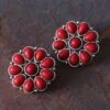 Red Cluster Earrings -Western Cowboy Equipment Shop E547RD