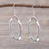 Silver Stamped Diamond Shaped Earrings -Western Cowboy Equipment Shop E683