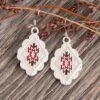 Beige And Red Aztec Earring -Western Cowboy Equipment Shop ER2198
