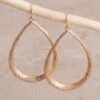 Gold Textured Teardrop Earring 1 Gold Textured Teardrop Earring -Western Cowboy Equipment Shop ER2393 A