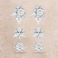 Montana Silversmiths Montana Silversmith Tripple Crystal Post Earring