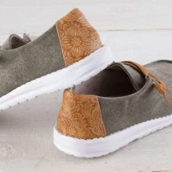 Gypsy Jazz Khaki Spiral Shoes -Western Cowboy Equipment Shop GJSP0295KH heel A