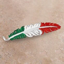 Montana Silversmiths Mexico Flag Hat Feather