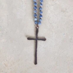 Copper Cross Beaded Necklace