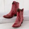 Circle G Red Embroidery Ankle Boots -Western Cowboy Equipment Shop L5704