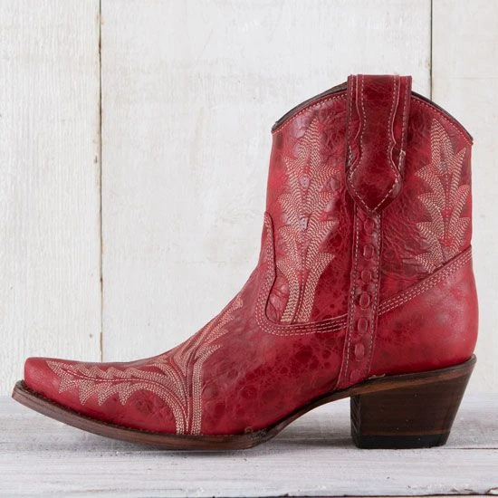 Circle G Red Embroidery Ankle Boots 4 Circle G Red Embroidery Ankle Boots - Image 2