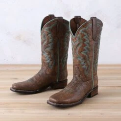 Corral Circle G Peanut And Turquoise Embroidered Boots