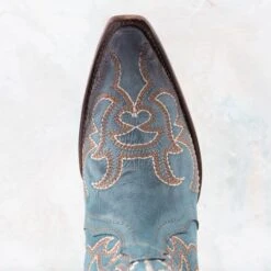 Corral Circle G Blue Jean Embroidery Boots -Western Cowboy Equipment Shop L5869 toe