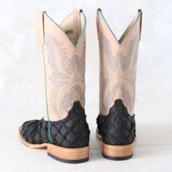 Macie Bean Top Hand Matte Black Big Bass Boots -Western Cowboy Equipment Shop M2034 heel