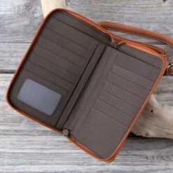 Amarillo Tan Tooled Phone Case Crossbody -Western Cowboy Equipment Shop MW629 int