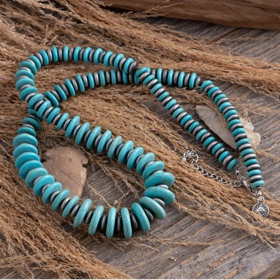 Turquoise Navajo Beaded Necklace 4 Turquoise Navajo Beaded Necklace - Image 2