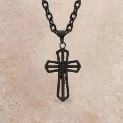 Montana Silversmiths Gunmetal Cross Necklace