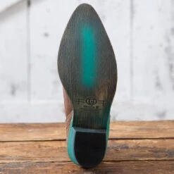 Corral Circle G Brown And Turquoise Booties -Western Cowboy Equipment Shop Q0099 sole