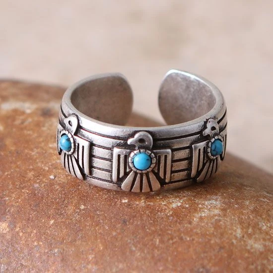 Montana Silversmiths Rising Above Thunderbird Turquoise Ring 3 Montana Silversmiths Rising Above Thunderbird Turquoise Ring