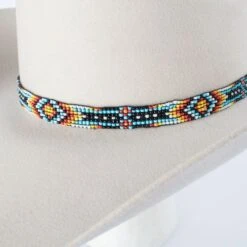 Orange And Yellow Beaded Hatband