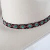 Black, Red And Turquoise Beaded Hatband 2 Black, Red And Turquoise Beaded Hatband -Western Cowboy Equipment Shop RKBAND3