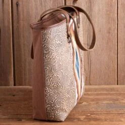 Tooled Aztec Tote Bag 11 Tooled Aztec Tote Bag -Western Cowboy Equipment Shop S6870 side A