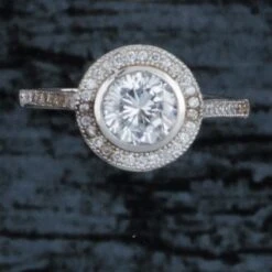 Round CZ Bezel Ring By Kelly Herd